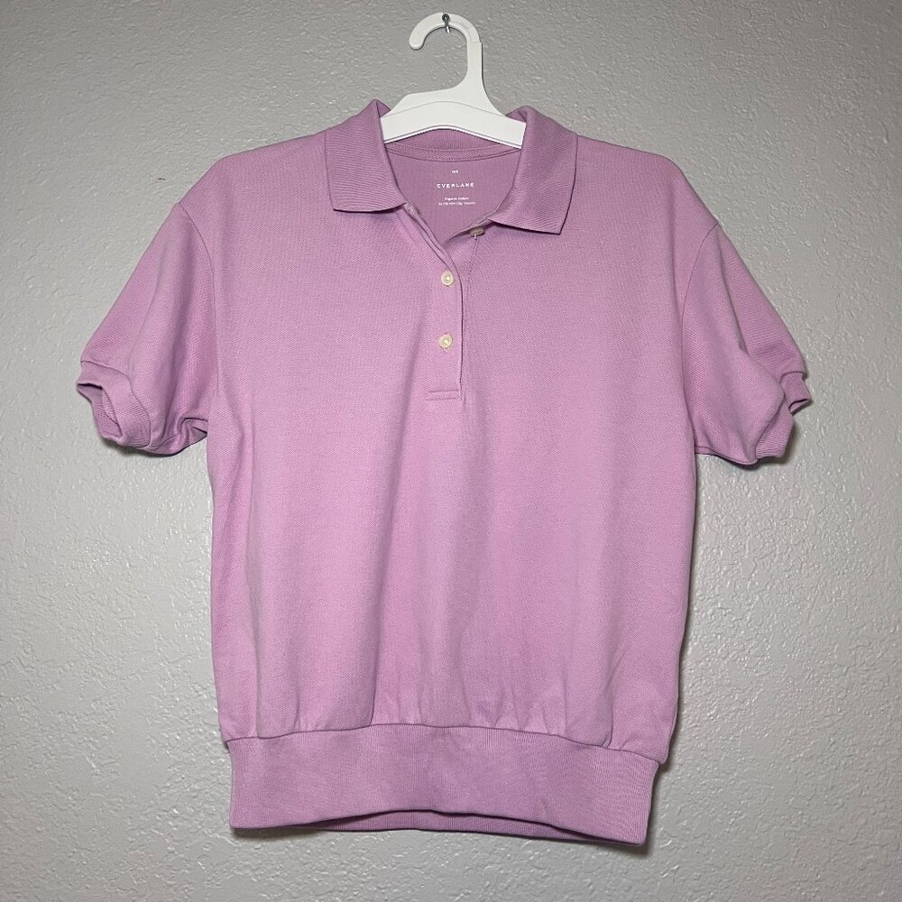 Everlane Pink Purple Organic Cotton The Oversized Polo Top Shirt